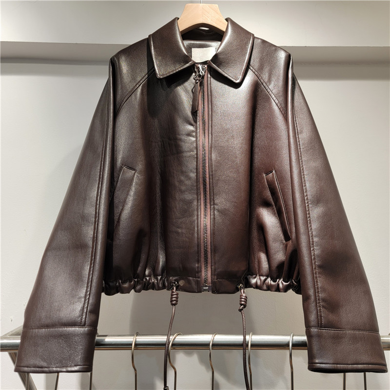 Corea del Sur con solapa mujer 2026 primavera nueva chaqueta corta con cremallera chaqueta de motocicleta cool chaqueta corta image 2
