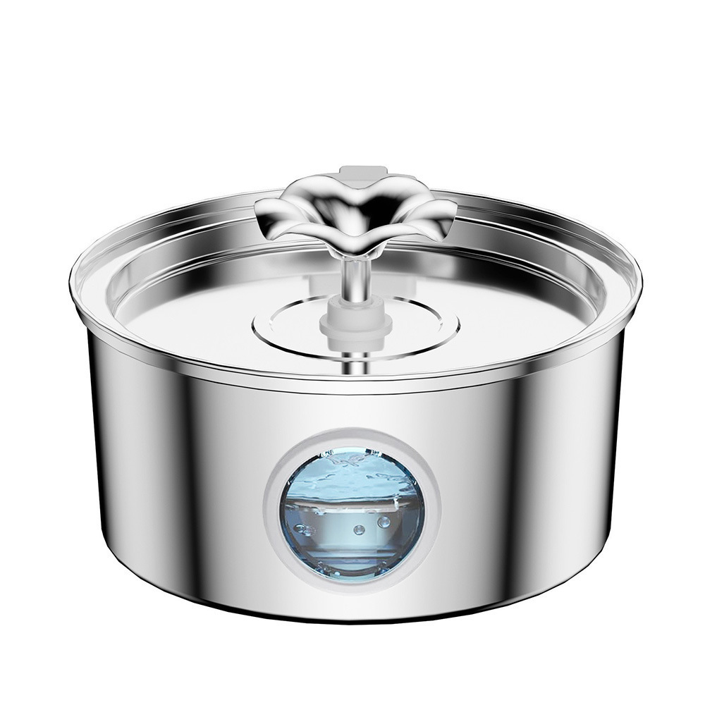 Fábrica directa 3.2L agua de acero inoxidable para mascotas filtración de carbón activado circulación automática silenciosa alimentador de agua para gatos y perros