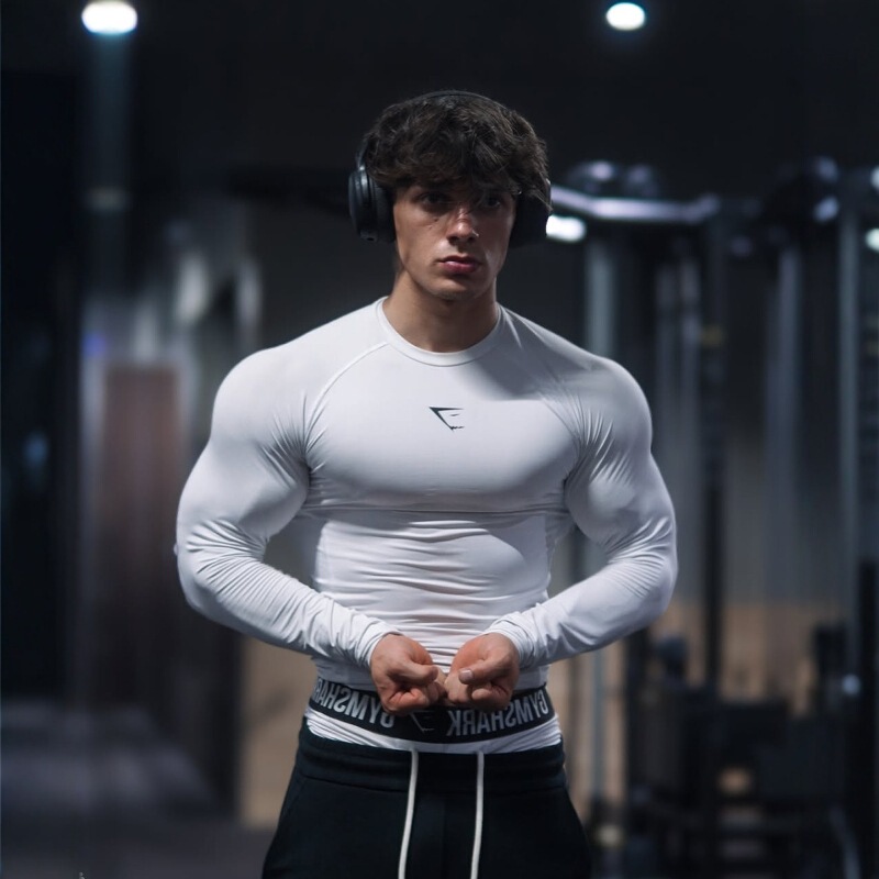 American Fitness Trendy Brand Gym Sports Bodysuit Long-Sleeved Men's Casual Breathable Quick-Drying Round Neck Outdoor Running T-Shirt American Fitness Trendy Brand Gym Sports Bodysuit Long-Sleeved Men's Casual Breathable Quick-Drying Round Neck Outdoor Running T-Shirt