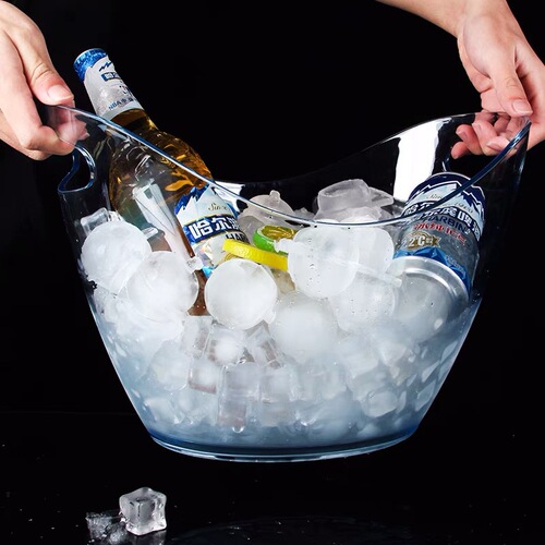 Acrylic commercial thickened ingot ice bucket champagne bucket plastic wine bar KTV soda beer bucket ice cube red wine bucket