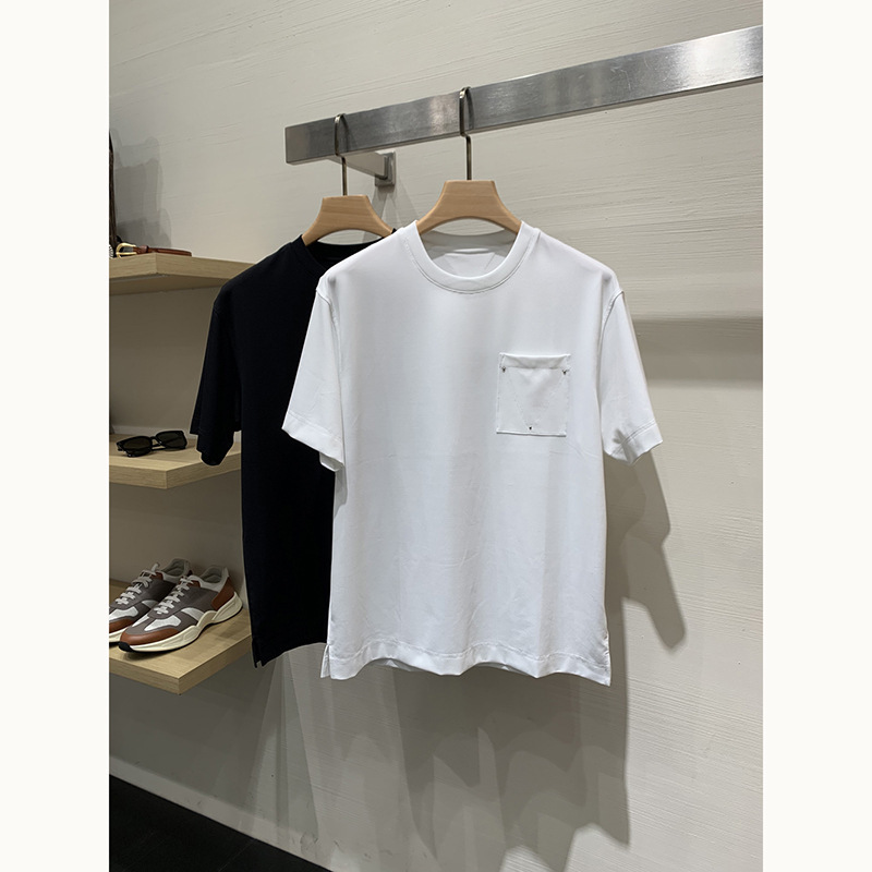 【Bv Edition】Simple and Versatile! Ice Silk Cool Classic Pocket Style Men's Summer Round Neck Short-Sleeve T-Shirt, Loose Fit 【Bv Edition】Simple and Versatile! Ice Silk Cool Classic Pocket Style Men's Summer Round Neck Short-Sleeve T-Shirt, Loose Fit