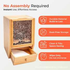 跨境木制咖啡过滤器储存盒咖啡翻盖桌面整理盒过滤纸储物盒