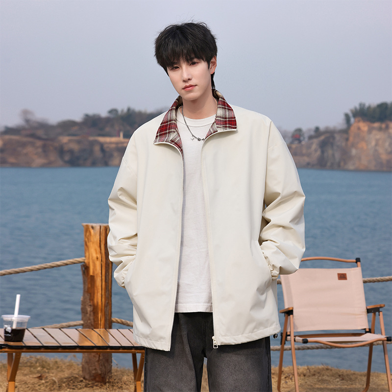 Nicole Lapel Plaid Jacket Boys Summer 2025 New Trendy Brand Hong Kong Style Casual Loose Work Jacket for Men