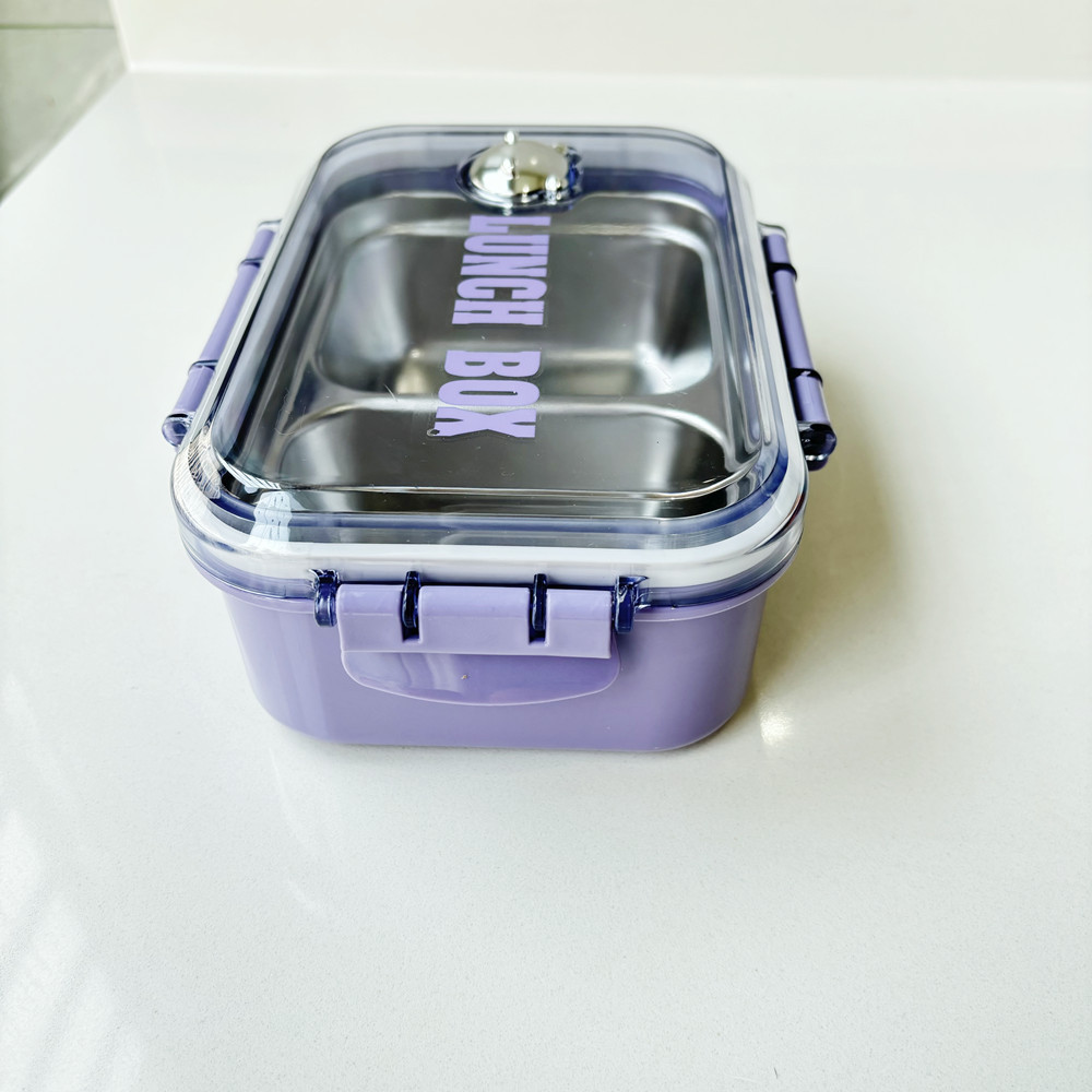 Leichte, luxuriöse Lunchbox aus Edelstahl 304 mit zwei Fächern, isolierte Lunchbox für Studenten und Büroangestellte in Lebensmittelqualität_voghion.com