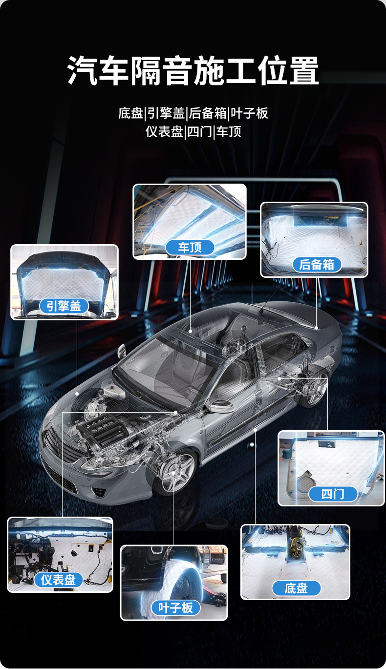 Automobile sound insulation and noise reduction imported anti-vibration plate self-adhesive modified butyl rubber sound insulation damping plate anti-vibration plate material