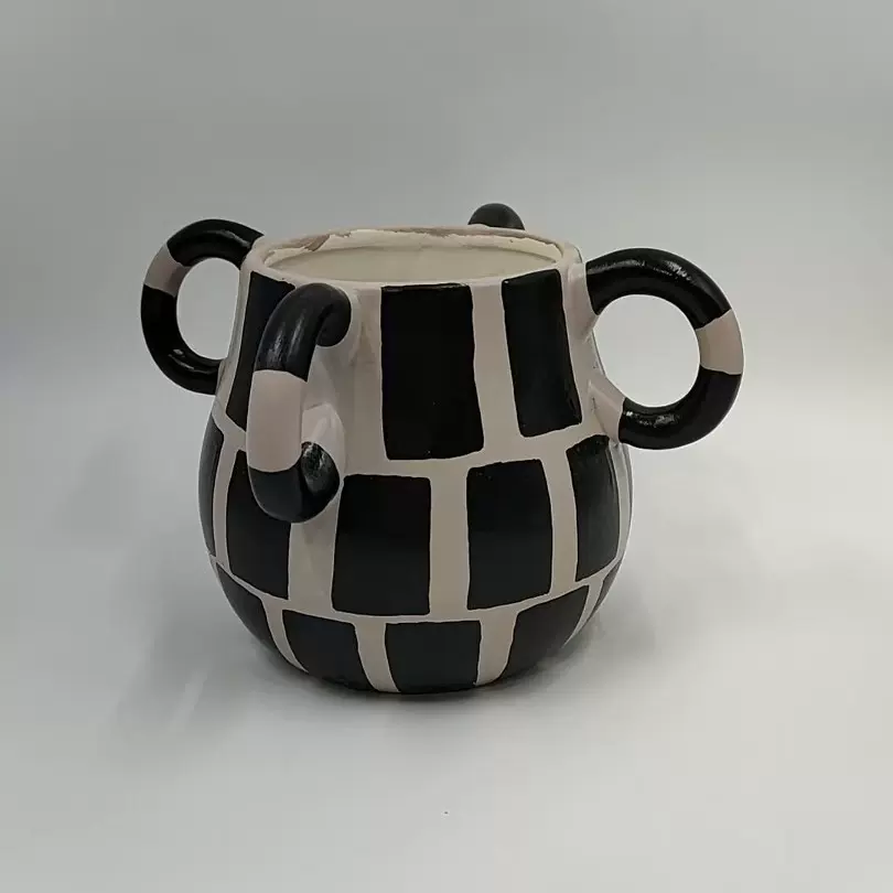 匠形创意手绘陶瓷艺术花瓶 客厅家居玄关装饰北欧异形花瓶摆件