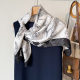 Cross-border large square scarf wholesale retro printed silk scarf women's spring and summer thin imitation silk scarf 90 square scarf all-match new