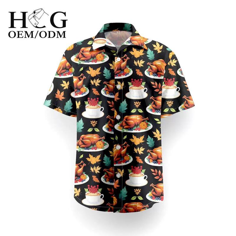 Four Seasons Holiday Limited Edition All-Over Print Shirt Thanksgiving Turkey/Christmas Snowman Series Casual Short Sleeve Four Seasons Holiday Limited Edition All-Over Print Shirt Thanksgiving Turkey/Christmas Snowman Series Casual Short Sleeve