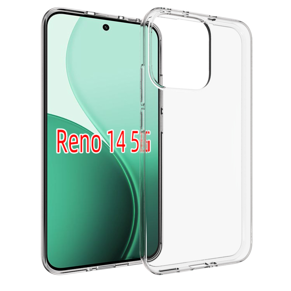 适用OPPO Reno 14 5G 外壳手机壳保护套tpu软胶点阵纹清水