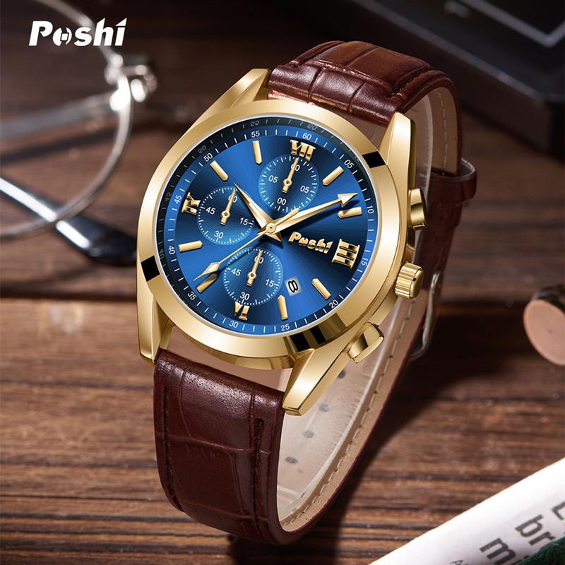 Reloj de Cuarzo Deportivo Multifuncional para Hombre de Aleación y Cuero, Impermeable, Luminoso, Calendario, para Hombres image 3