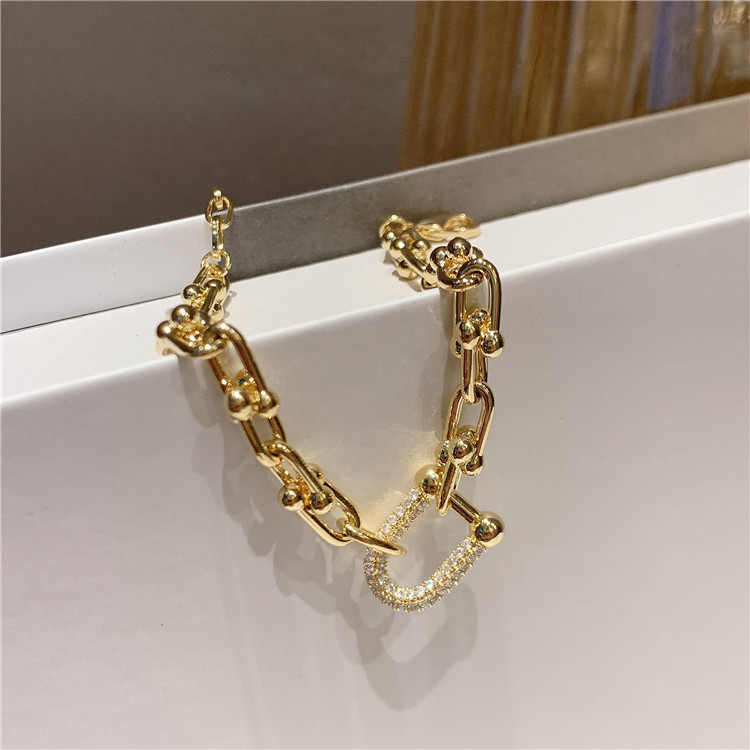 Bracelets Classification Geometric Artificial Gemstones Alloy Chain & Link Bracelets Wholesale
