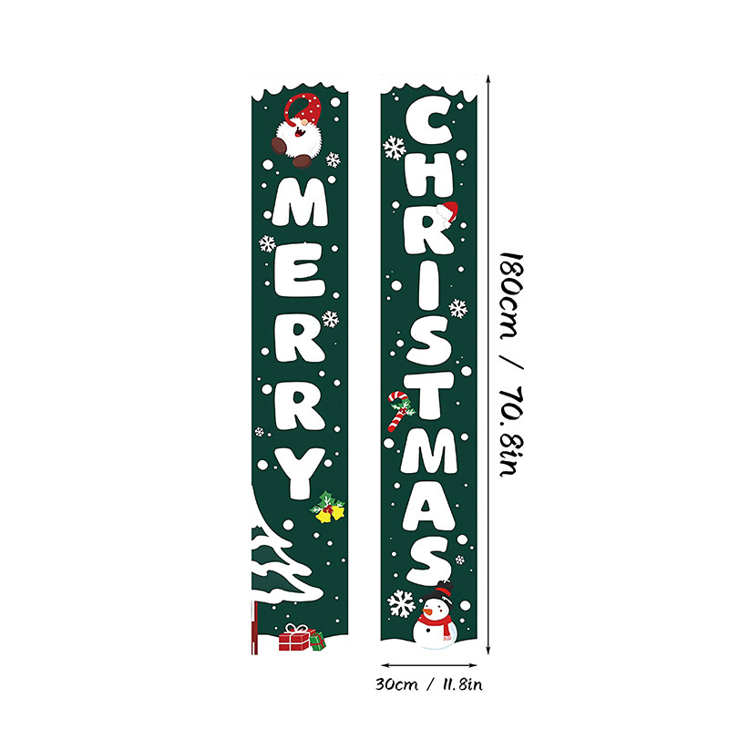 2025 クロスボーダー新クリスマスカプレットクリスマスパーティー装飾グリンチドア吊りホリデー装飾ドアカーテン|undefined