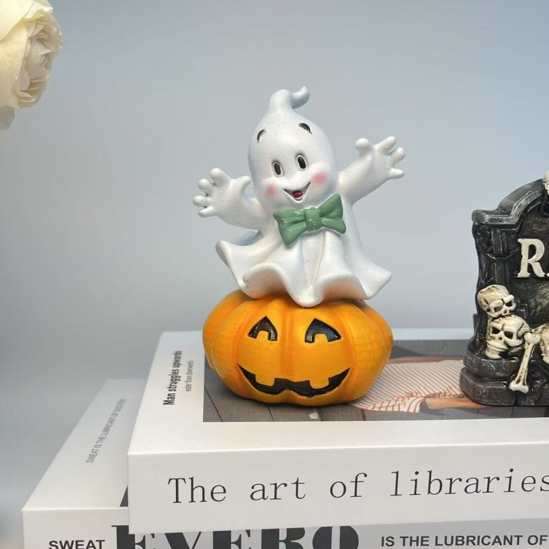 新しい国境を越えた外国貿易ハロウィンツリーゴーストハウスロッキングチェアホームデスクトップ装飾ゴーストカボチャ車の樹脂振り子|undefined
