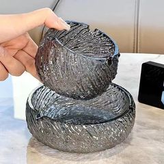 軽量高級灰皿、家庭用およびビジネス用の高価値ガラス灰皿、汚れにくい、ファッショナブルでクリエイティブな大容量オフィス灰皿