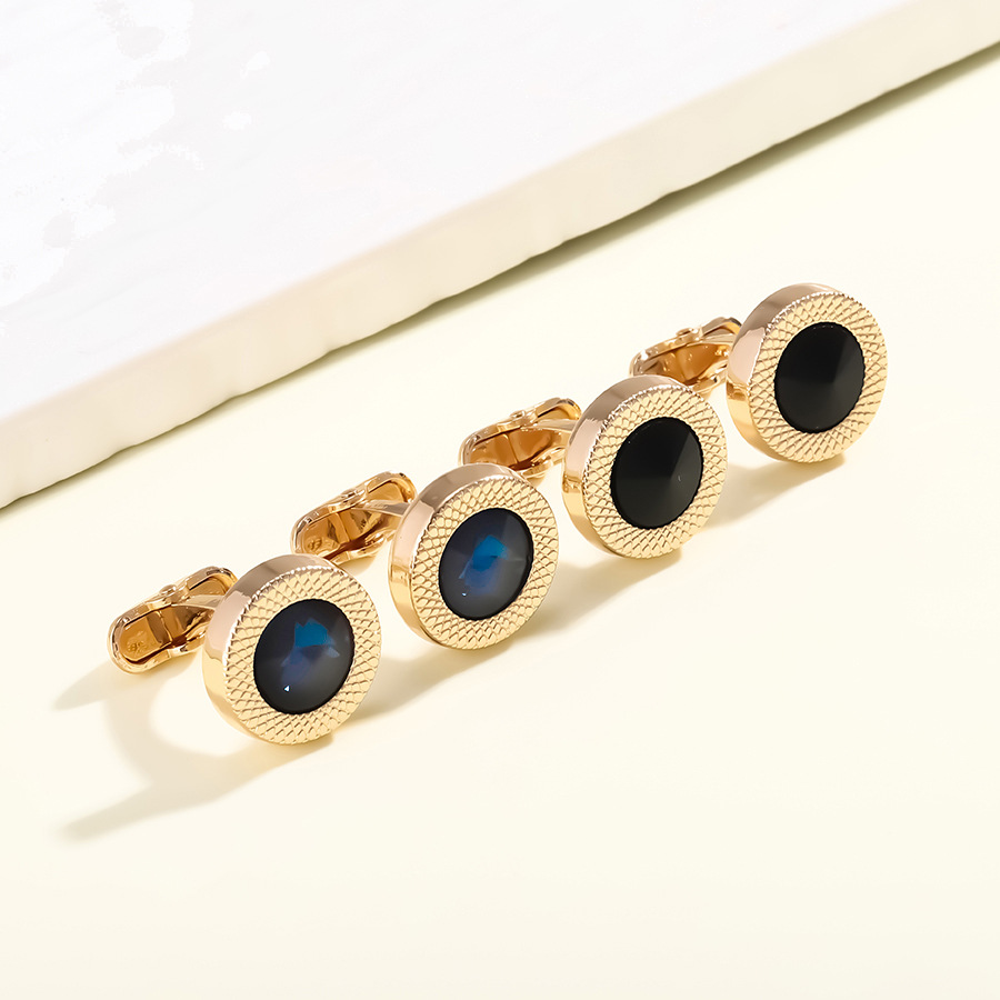 Neue runde diamant kristall manschettenknöpfe mode Französisch business hemd_voghion.com