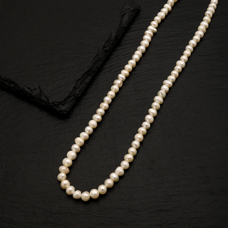 20g Weight Necklace Classification 1 Piece Quantity Daily Occasion Freshwater Pearl Material Solid Color Pattern Women'S Gender Beaded Design Fashion Style 1 Piece Fashion Solid Color Freshwater Pearl Beaded Necklace 5