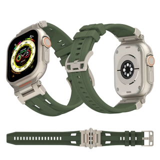 适用于iwatchS9手表带Ultra SE机甲探索者硅胶表带苹果手表987654