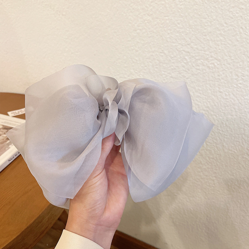 韓国の東大門の超仙の蝶結びのヘアピンのネットの糸の布芸の気質のスプリングは髪飾りの後頭部の飾りを挟みます。|undefined