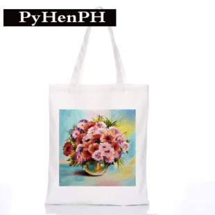 Floral Canvas Tote Bag ��ϵ�ͮ��r��ӡ���W���μ緫���������