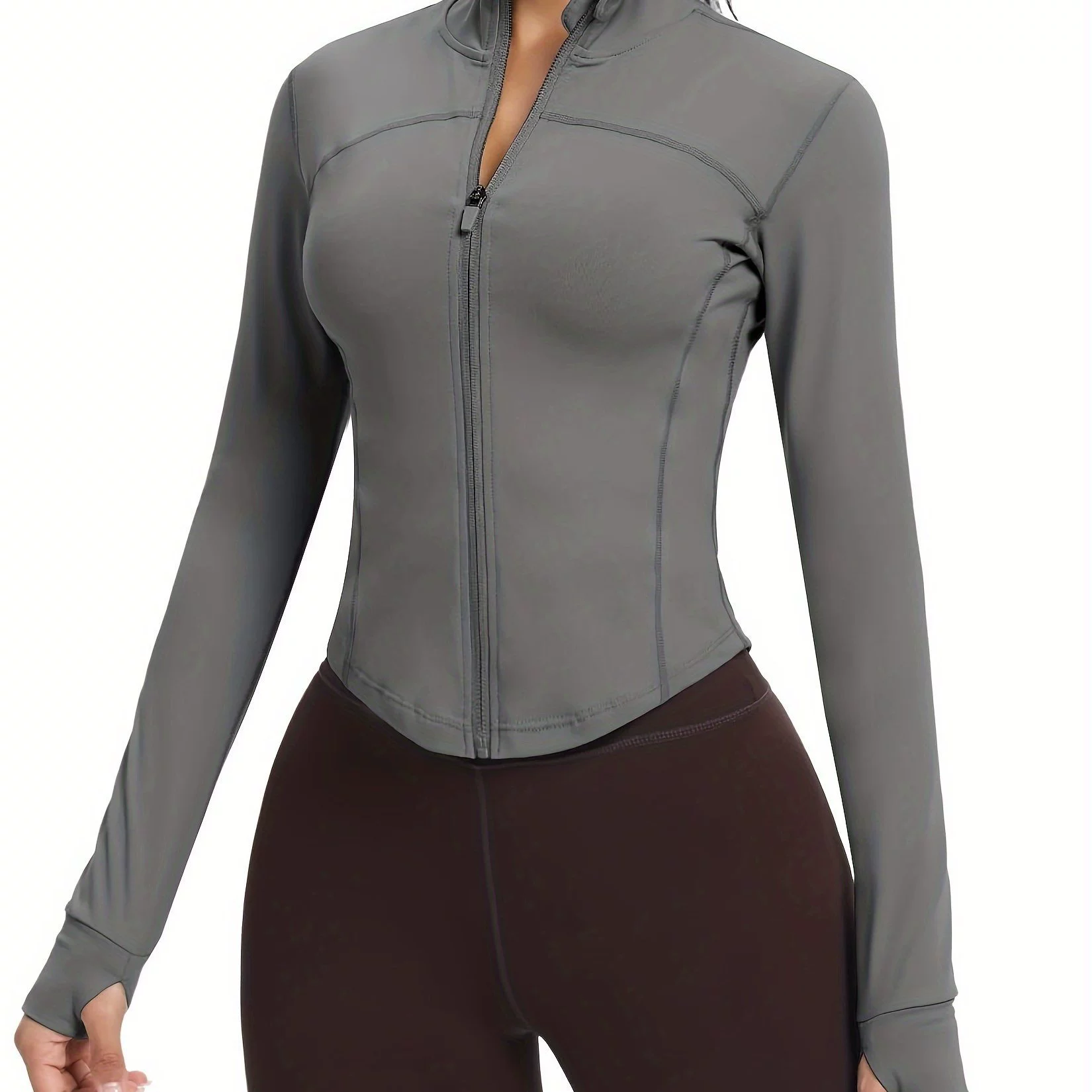 Женская спортивная куртка Slim Fit Полная застежка Многорежимный бег Кроссбордер