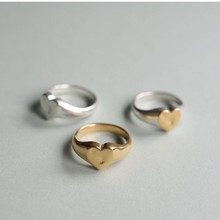 日本小众饰品TEN心形系列925纯银手工质感爱心桃心戒指指环配饰