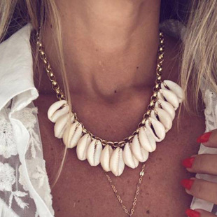 Collana a catena con clavicola nuova collana con ciondolo in oro naturale conchi