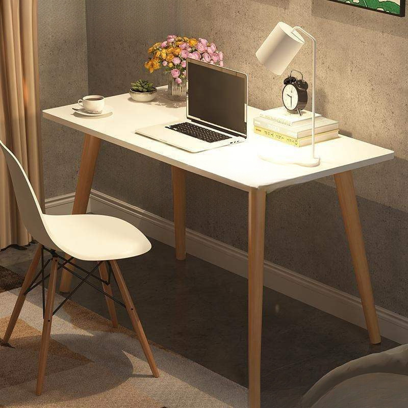 Nordic Computer Desk Desktop Home Study Office Writing Desk Simple Bedroom Children's Solid Wood Leg Desk