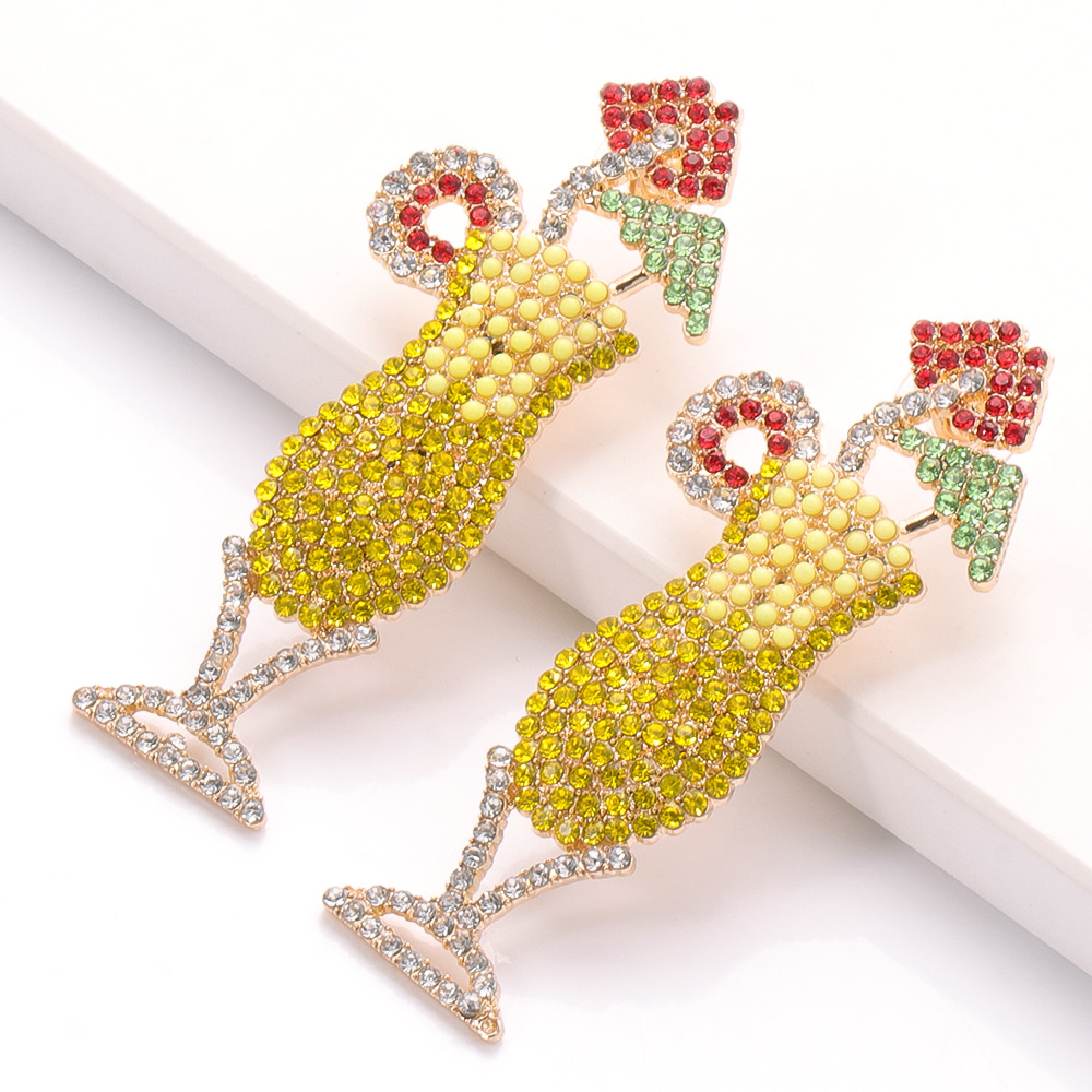 Fashion Alloy Diamond-studded Earrings Wholesale display picture 4