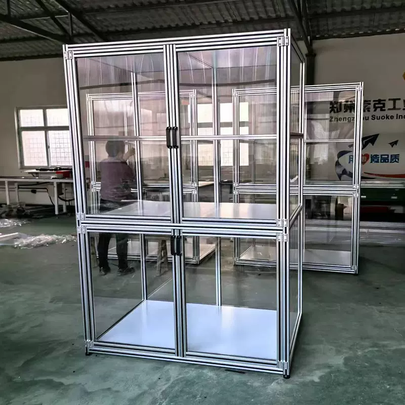 新能源汽车座椅样品工作台柜车间铝型材亚克力展示柜多工位