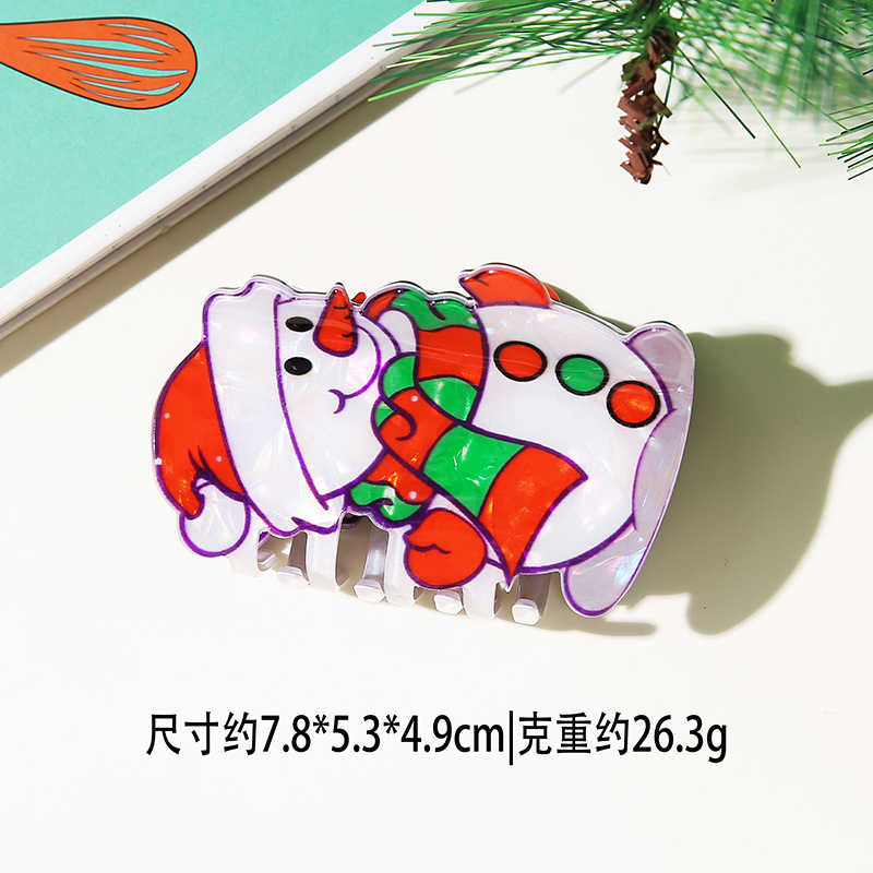 闪闪姑娘新款圣诞节日格林奇绿怪发夹圣诞老人姜饼人雪人麋鹿抓夹|undefined