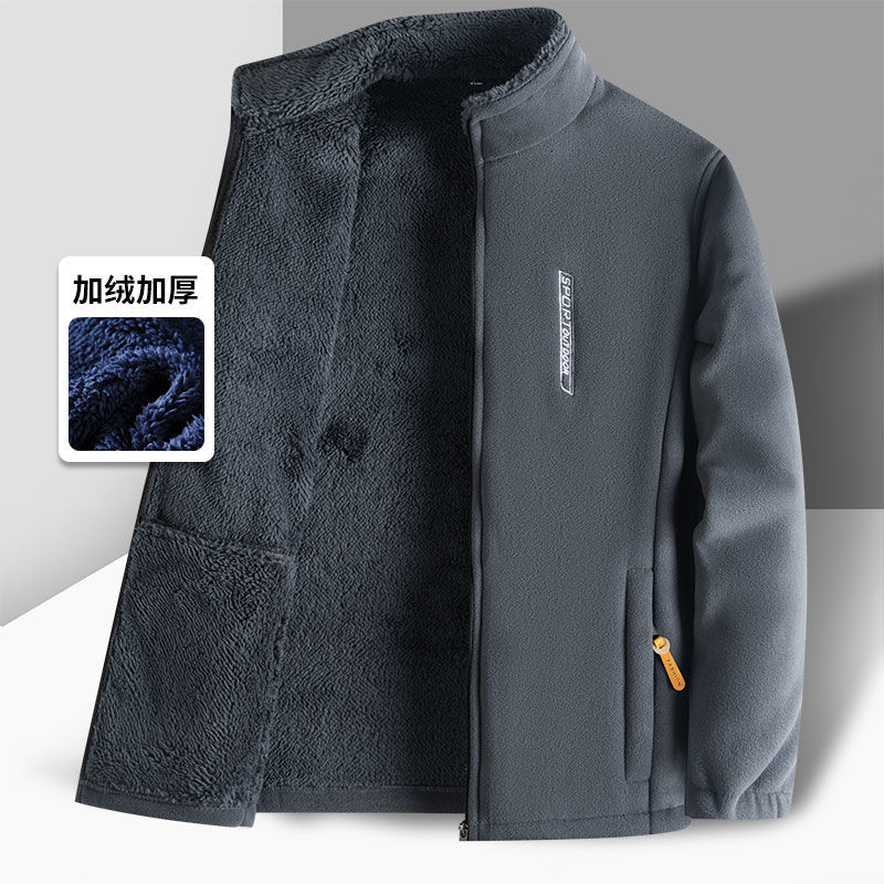 Nuevo abrigo de terciopelo de pelusa de cuello de hombre chaqueta casual chaqueta ropa de invierno chaqueta uniformes escolares fábrica de comercio