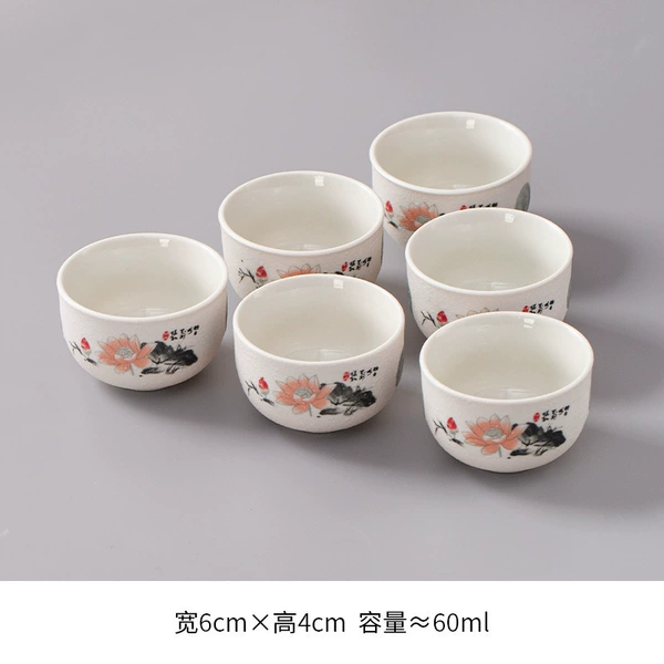 Snowflake Pink Lotus Arhat Cup-6 cups☆✦