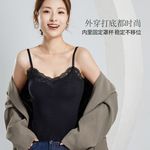 夏季女款蕾丝棉美背吊带免穿内衣罩杯一体式外穿打底百搭修身背心