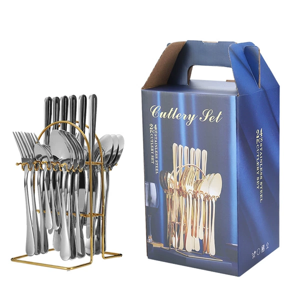 【Golden Hanging Shelf】 Silver 24 -piece set 1010