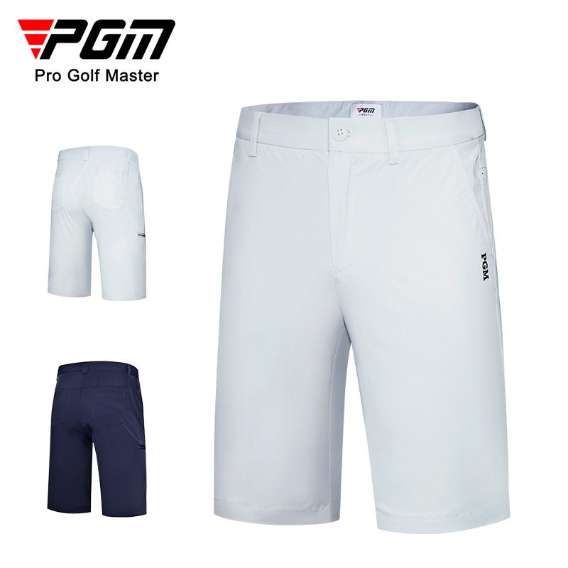 Quần short golf nam PGM vải co giãn thoáng khí — KUZ152-Màu đen, KUZ152-màu xanh hải quân, KUZ152-Màu xám nhạt