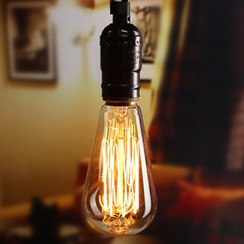 跨境定制 爱迪生灯泡 ST64钨丝灯泡 个性创意复古工业风装饰灯泡