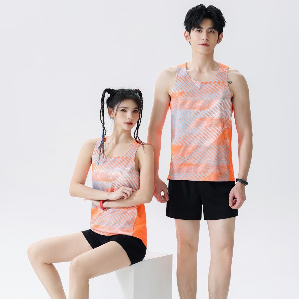 chaleco deportivo para hombres y mujeres running fitness tracksuit set maratón rápido seco examen físico traje de competencia entrenamiento de estudiantes de deportes