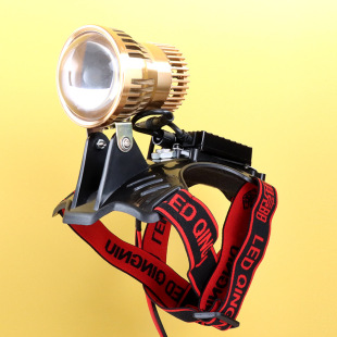 Ju Jingyang external 6-12-100V zoom laser gun head-mounted headlight strong light LED outdoor spotlight long-range light