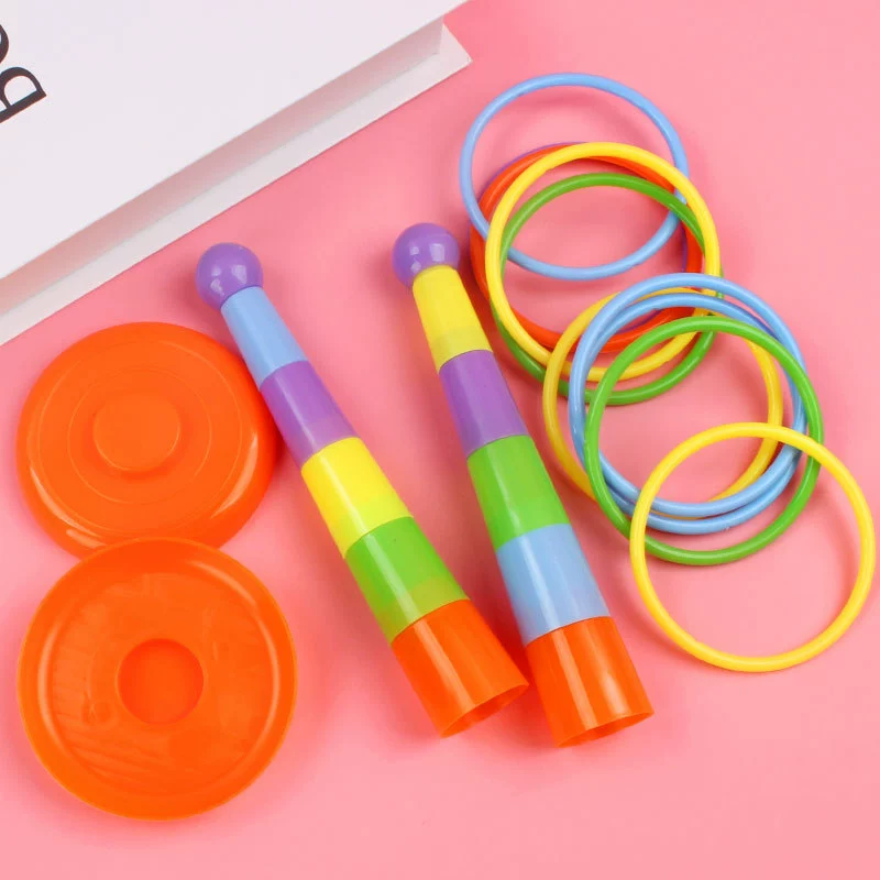 Stacking Ring Toy, красочная семейная сборка из 5 колец, 16 см, развивающая игра антистресс для малыша и родителей