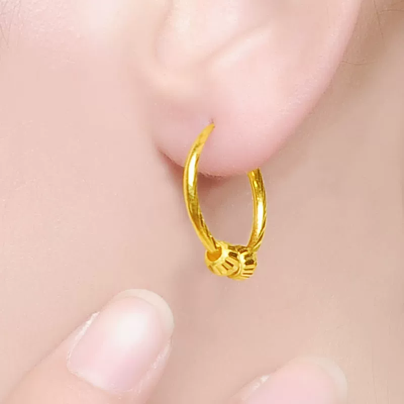 Подлинные сережки из песочного золота