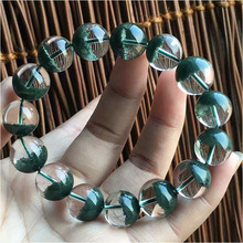 天然綠幽靈手鏈聚寶盆形狀男女水晶單珠108顆多圈千層山手串