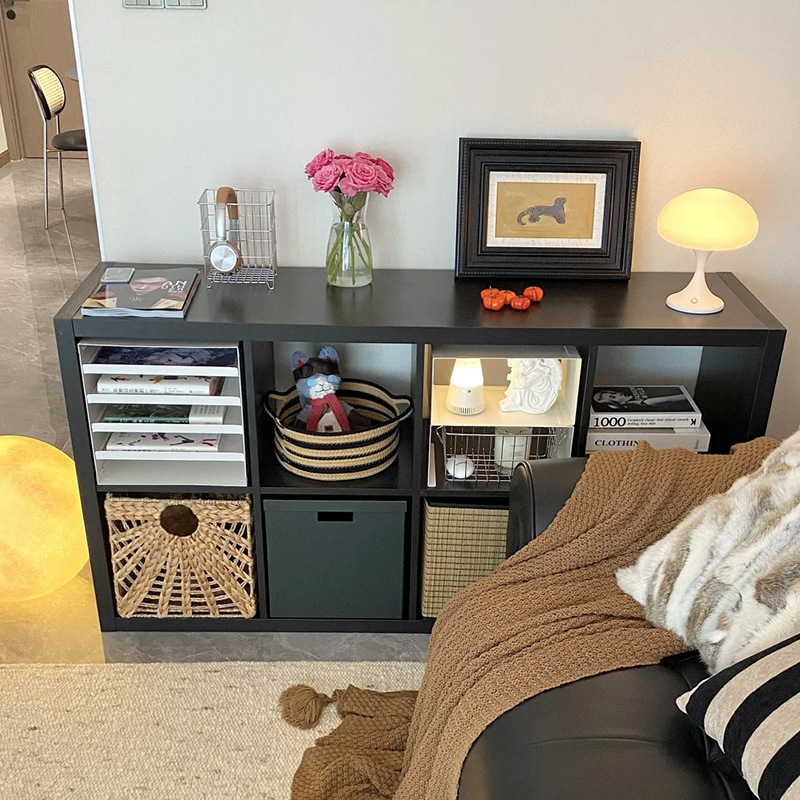 Children's Bookshelf Living Room Floor-Standing Grid Cabinet Zebekale Storage Rack Steel Free Combination Grid Cabinet