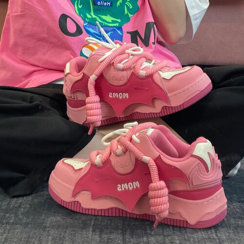 Original modified graffiti bread shoes American hiphop platform thick-soled sports white shoes female students casual sneakers