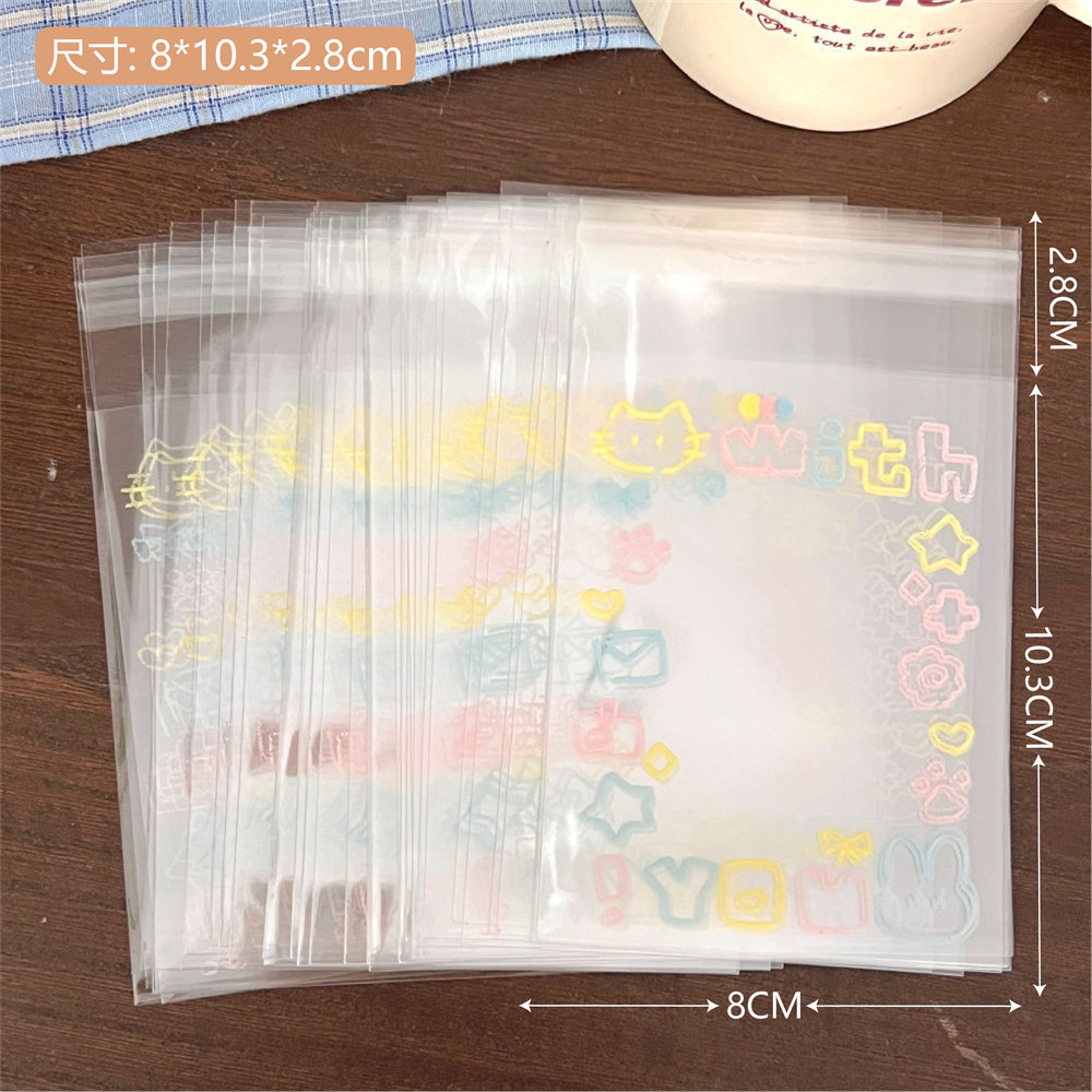 Lindo cachorro de dibujos animados transparente ziplock bolsa coreana simple pequeña tarjeta de almacenamiento cubierta protectora chica Goo tarjeta clasificación bolsa