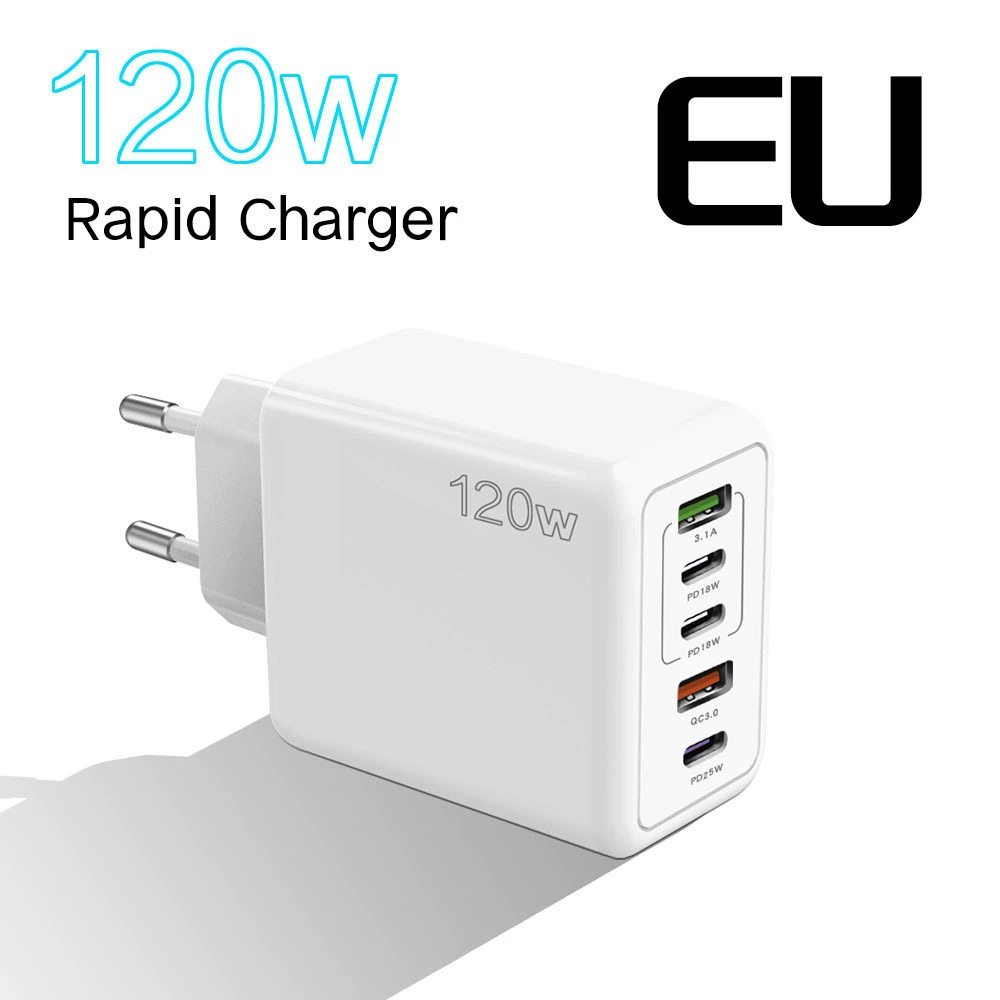 Специальное зарядное 3PD+2USB для международного использования, многопортовое быстрое зарядное, адаптер 120W для стандартов Гонконга/Европы/США