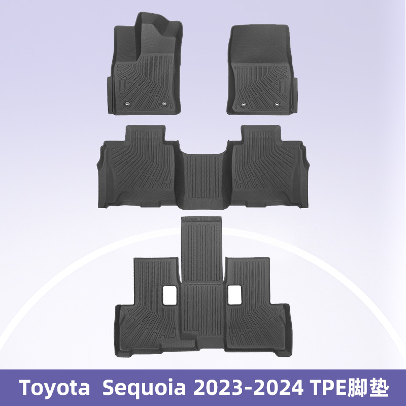 Aplicable a Toyota Sequoia 2023 - 2024 TPE Foot Pads 3D All Weather Material Backpack Pads