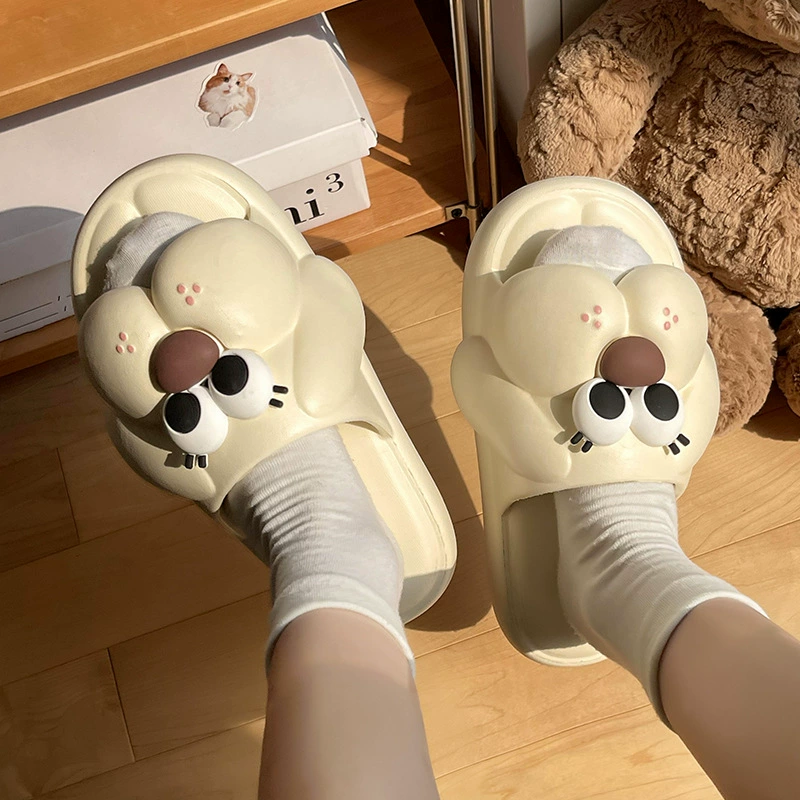 DIMIFEI Щенячий тапочки женские летние наружные носить толстые подошвы милые домашние нескользящие фекалии в помещении