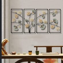 现代轻奢高档入户玄关装饰画客厅走廊过道墙壁挂画正对门口银杏叶