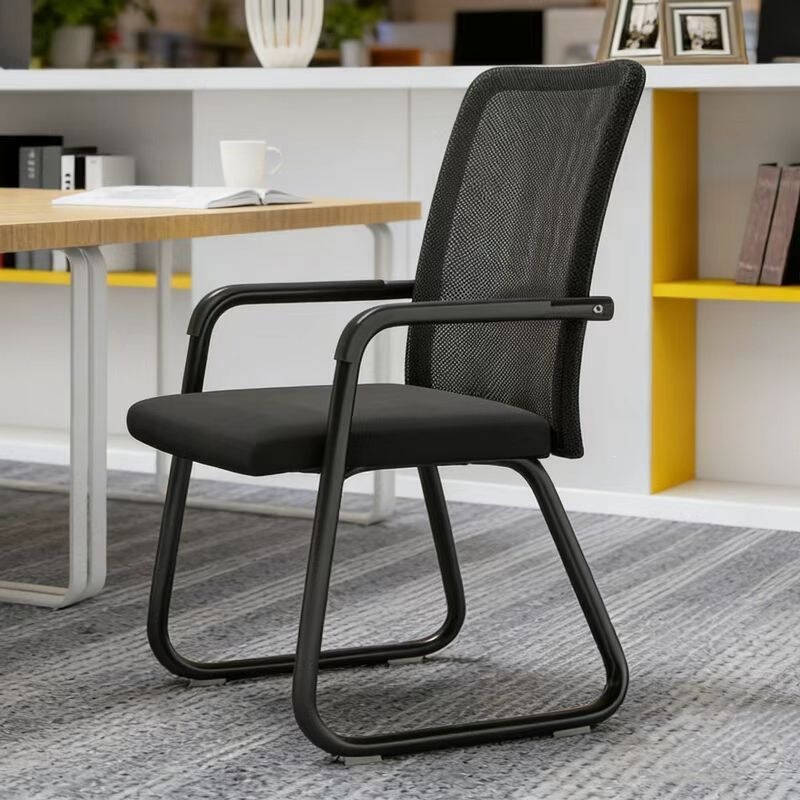 Comfortable Office Chair for Long Sitting, Conference Room Chair, Student Dormitory Chair, Bow-Shaped Mesh Chair, Computer Chair, Home-Use Chair with Backrest
