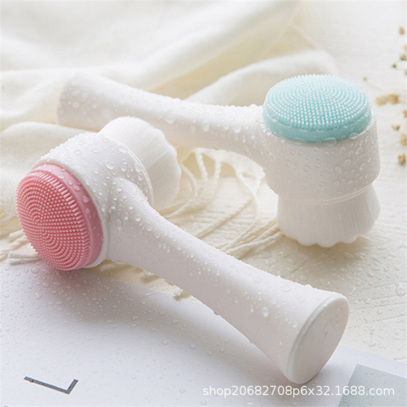 undefined6 Soft fur silica gel Two-sided Wash brush household Manual Cleansing brush 3D Wash one's face Cleansing Dual use Massage brushundefined